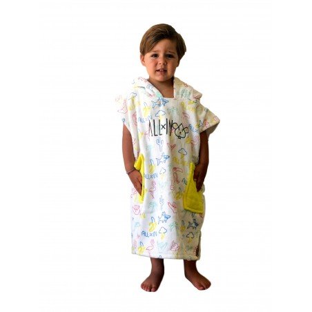 Children's PONCHO 3 to 6 years - Fluo yellow