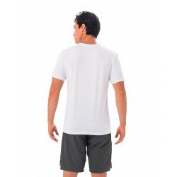 MEN PLAIN WHITE RASH TEE POLY PANEL