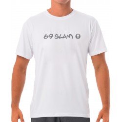 MEN PLAIN WHITE RASH TEE POLY PANEL