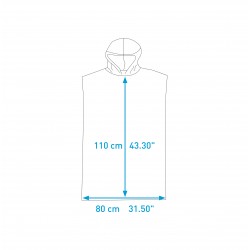 QUICK-DRY PONCHO MICROFIBRE BLUE
