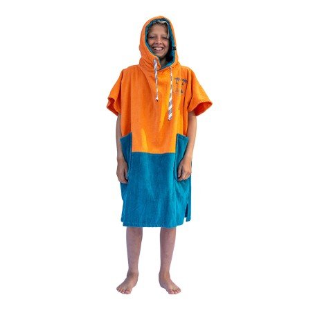 Children's poncho 6 to 9 years - Tigre Orange / Navy