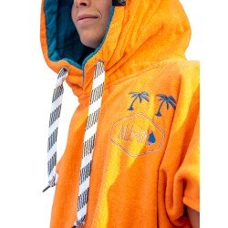 Children's poncho 6 to 9 years - Tigre Orange / Navy