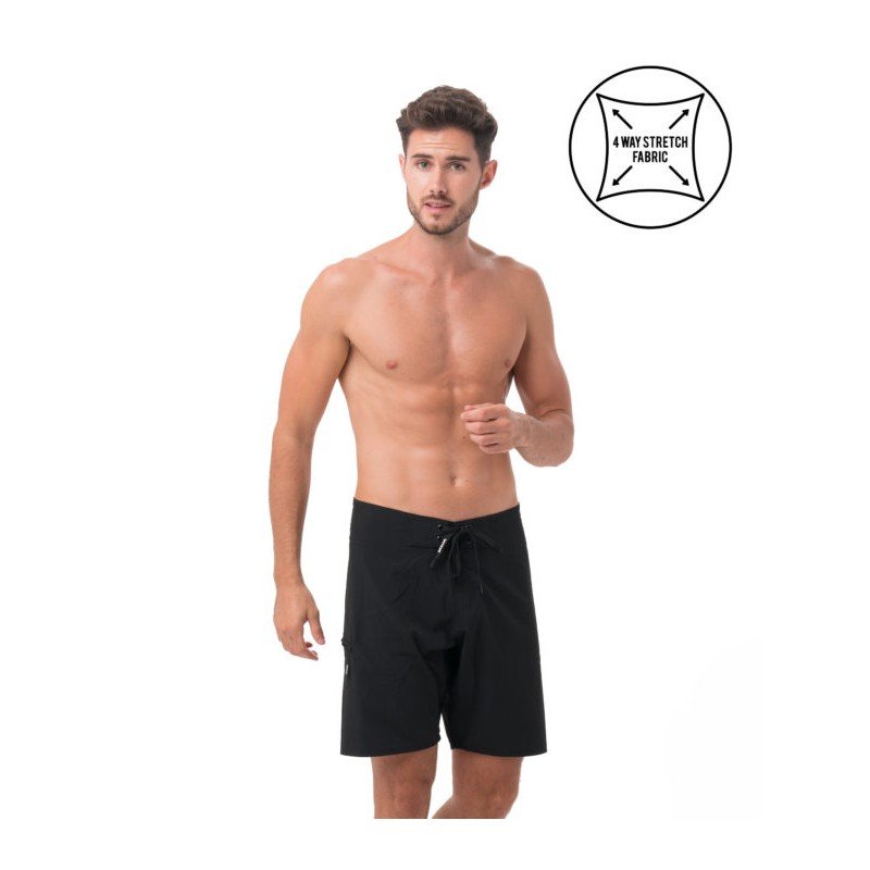 PLAIN BLACK LIAM BOARDSHORT 4WAYS STRETCH