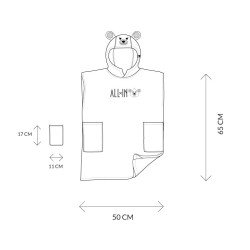 Children's poncho 3 to 6 years - Grey Blue