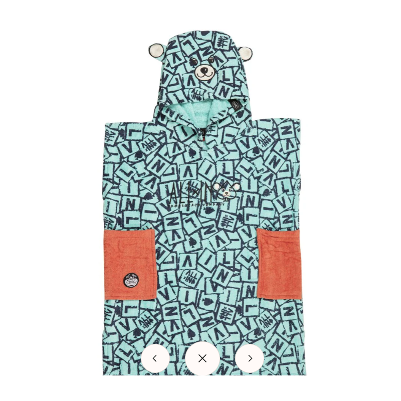 Children's poncho 3 to 6 years - Grey Blue