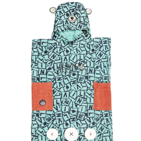 Children's poncho 3 to 6 years - Grey Blue