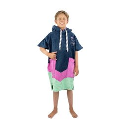 Children's PONCHO 6-9 yrs - GREY BLUE PARMA